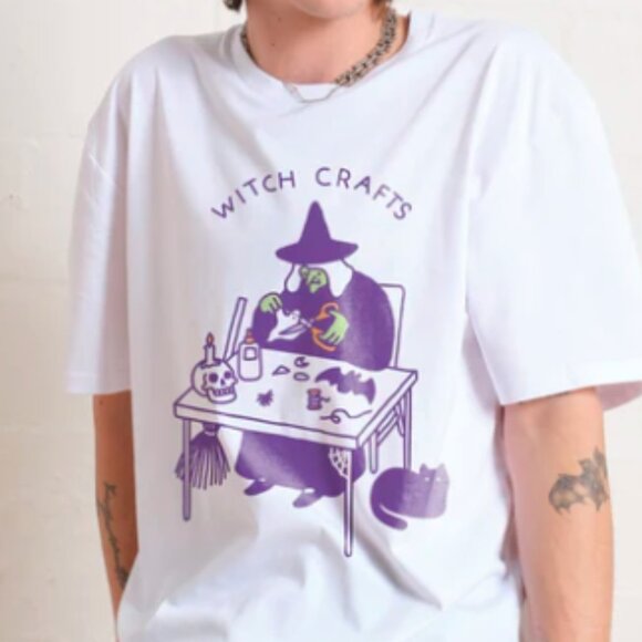 Witch Crafts T-Shirt, Funny Halloween Graphics Tee - Picture 1 of 4